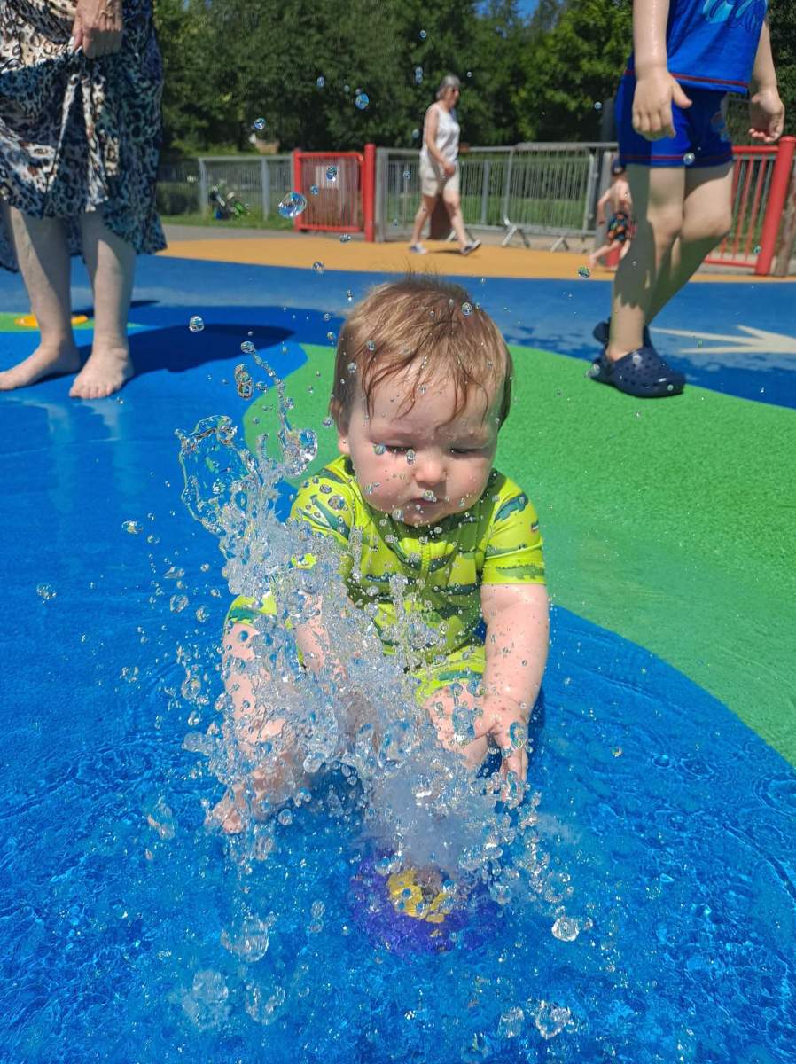 Hugo enjoying the baby pool