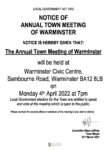 Notice of Annual Town Meeting of Warminster