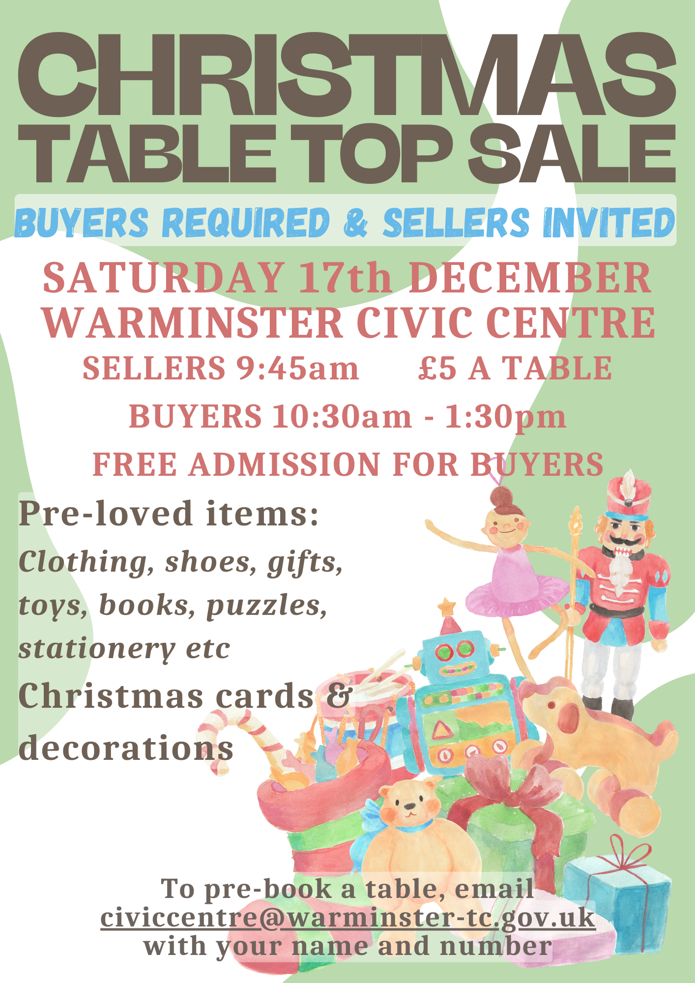 Christmas Table Top Sale, Warminster Civic Centre