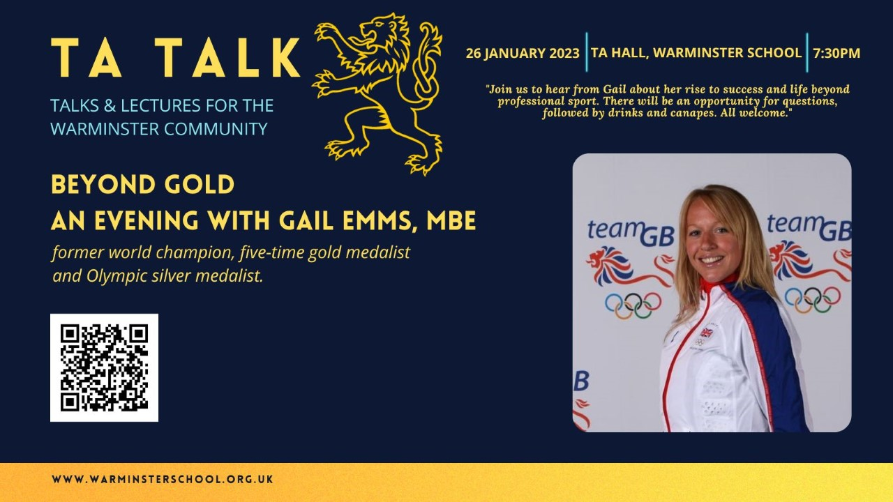 Warminster School TA Talk "Beyond Gold - An Evening with Gail Emms, MBE"