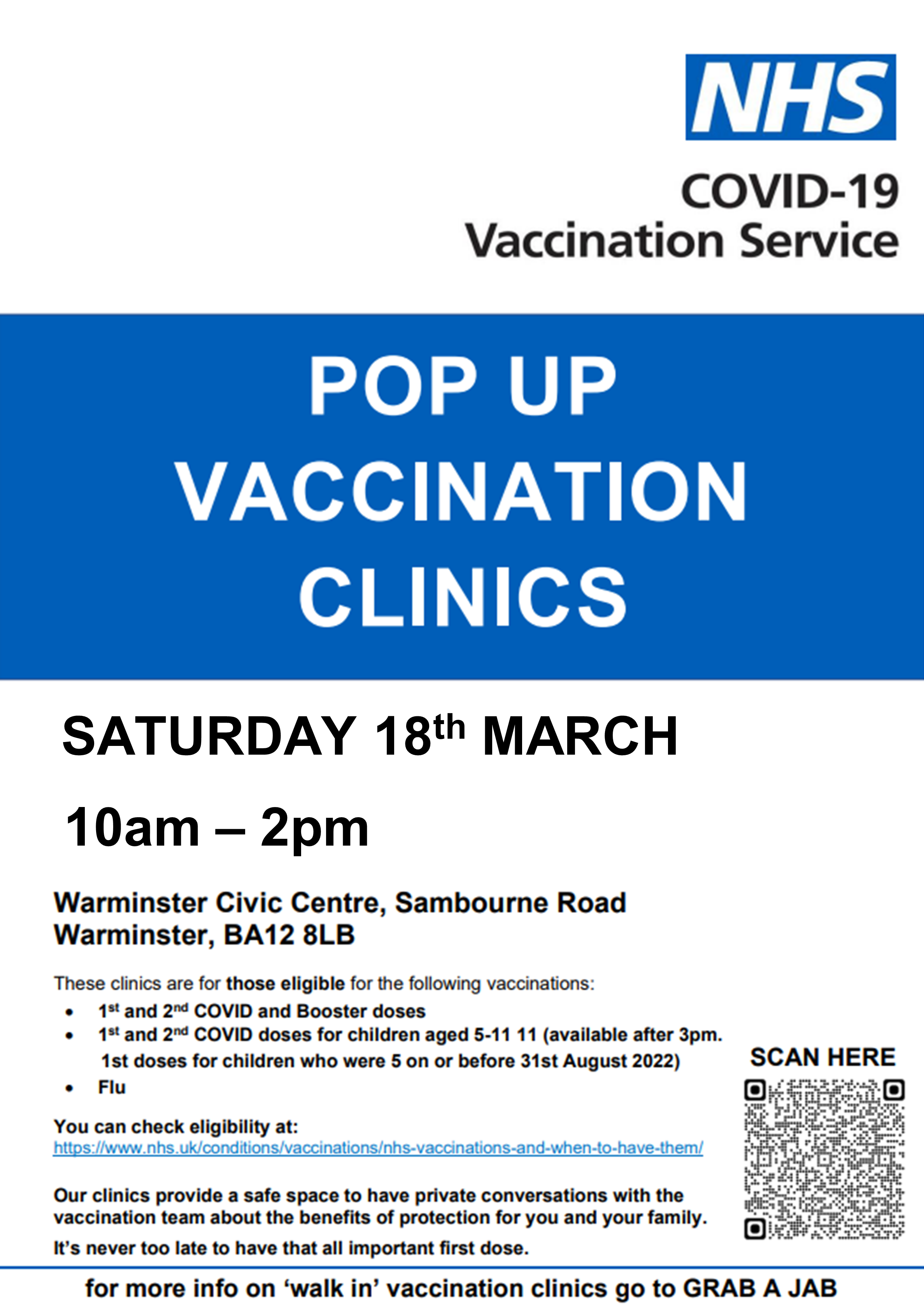 NHS Pop Up Vaccination Clinic