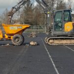Work begins on the Tennis Court renovation in the Lake Pleasure Grounds, Warminster
