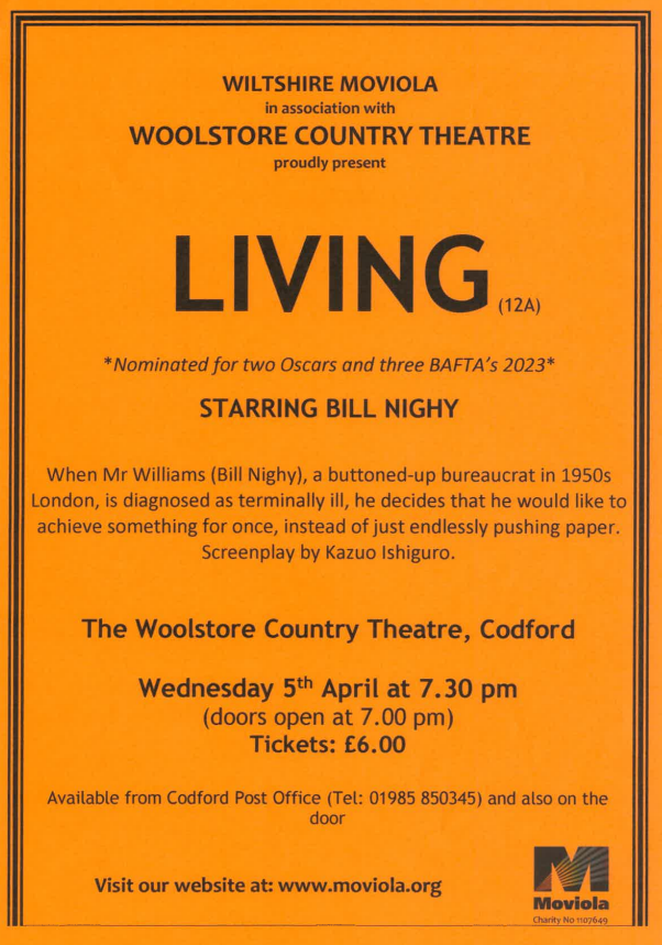 The Woolstore Country Theatre - Codford hosts 'Living' Staring Bill Nighy