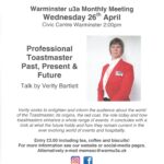 Warminster U3A Monthly Meeting - Professional Toastmaster: Past, Present & Future