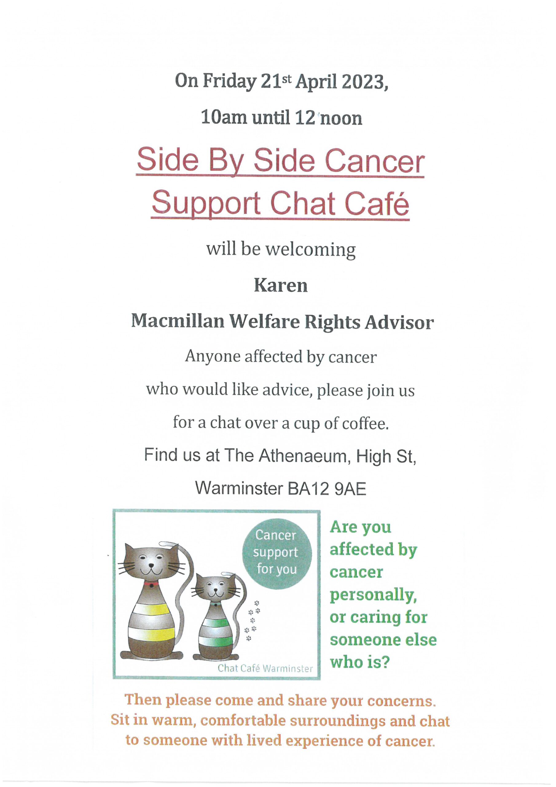 Side by Side Cancer Support - Chat Cafe