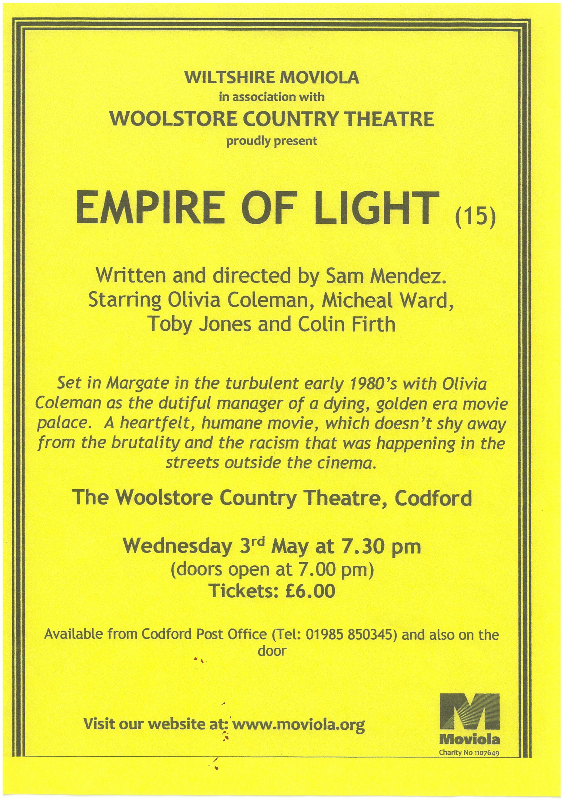 Empire of Light - Woolstore Country Theatre