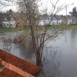Picture to show the diverted flood water in Fore Street