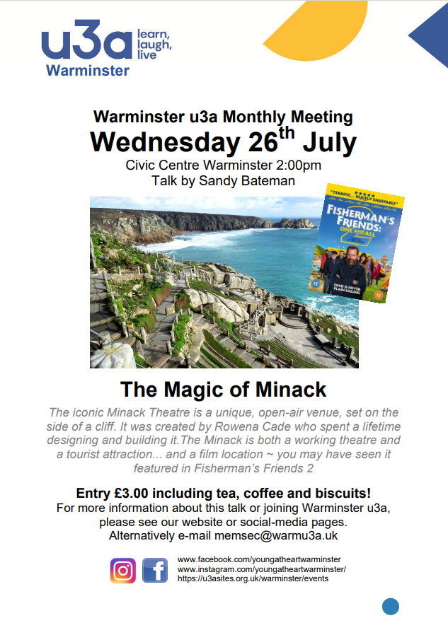 Warminster U3A Monthly Talk - The Magic of Minack by Sandy Bateman