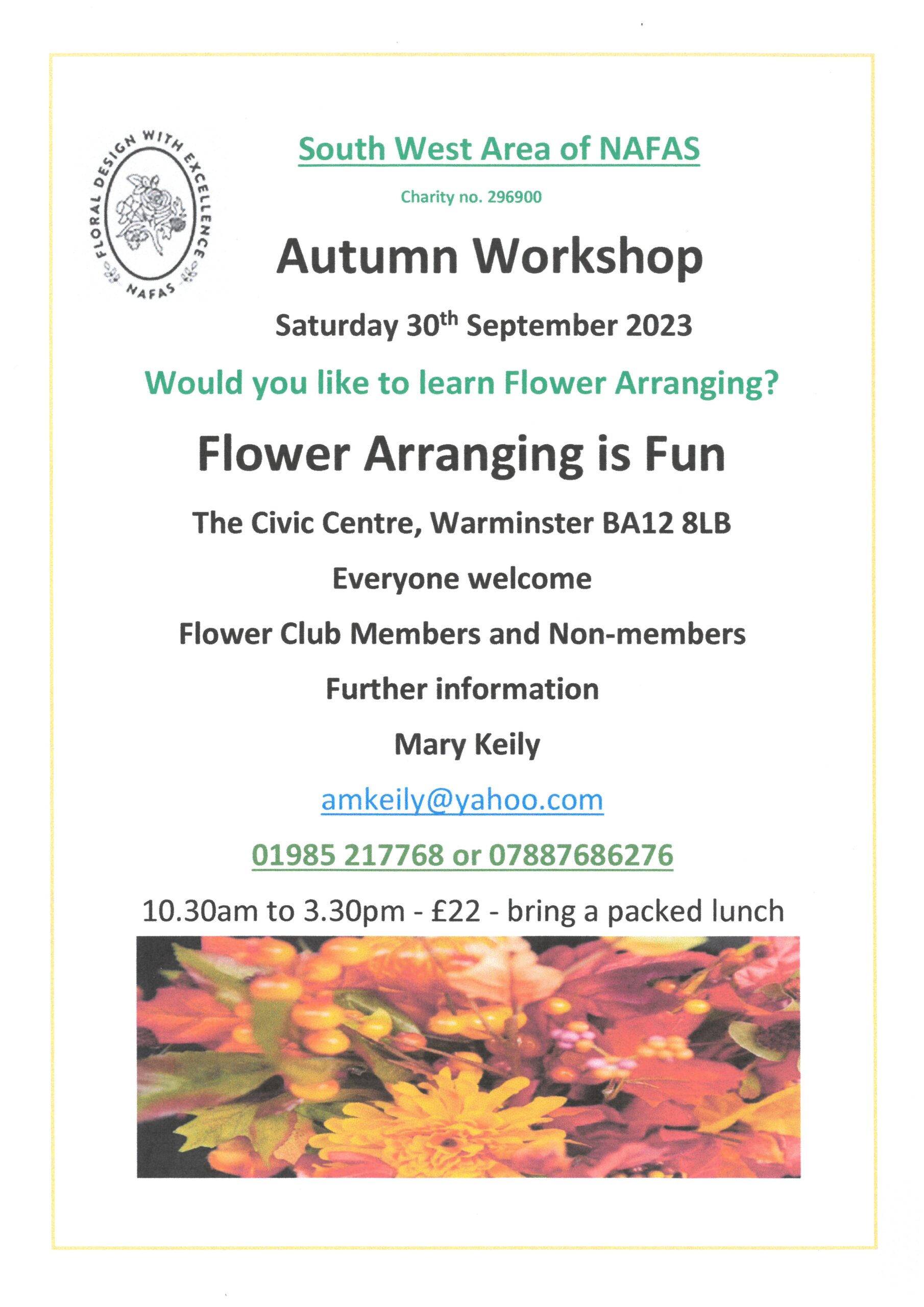 South West Area of NAFAS Autumn Flower Arranging Workshop