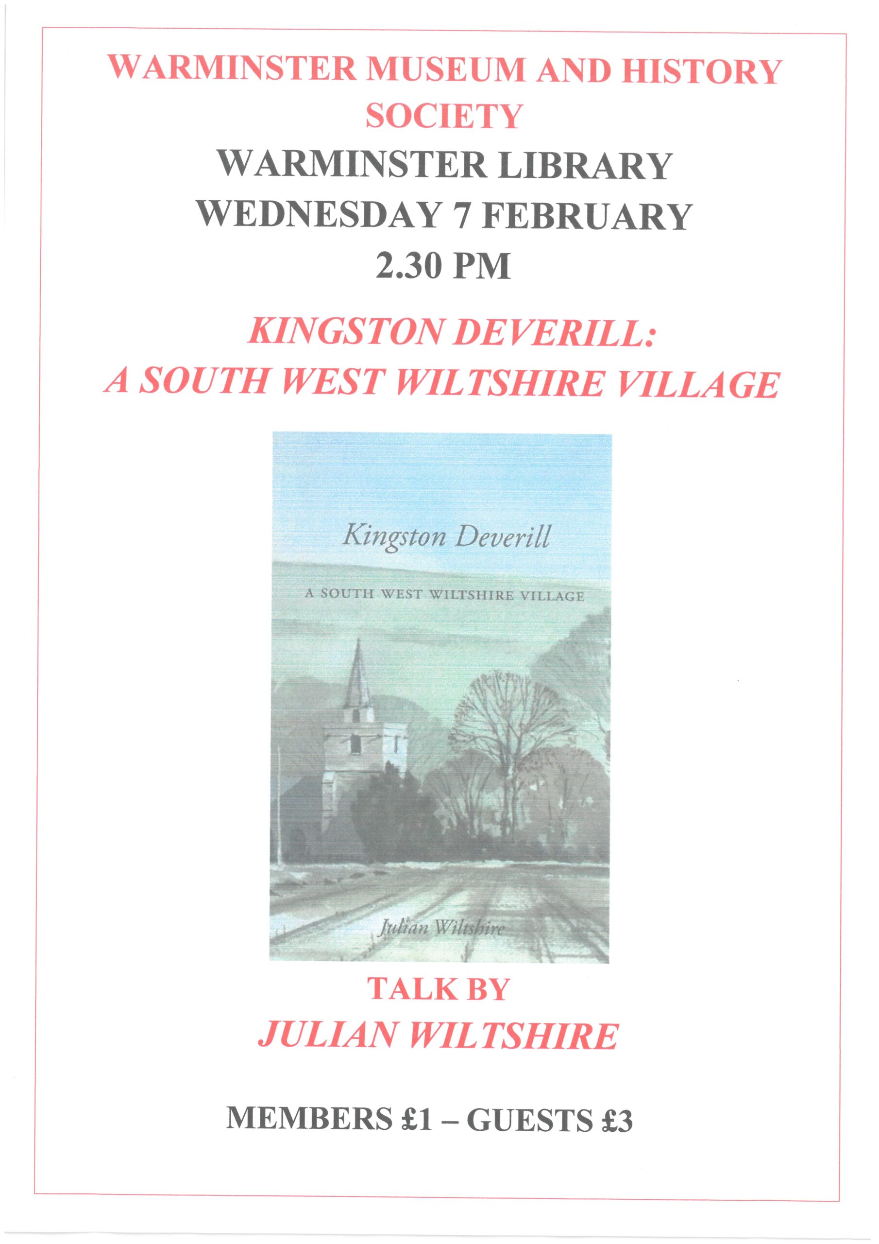 Warminster Museum & History Society Talk "Kingston Deverill: A South West Wiltshire Village"