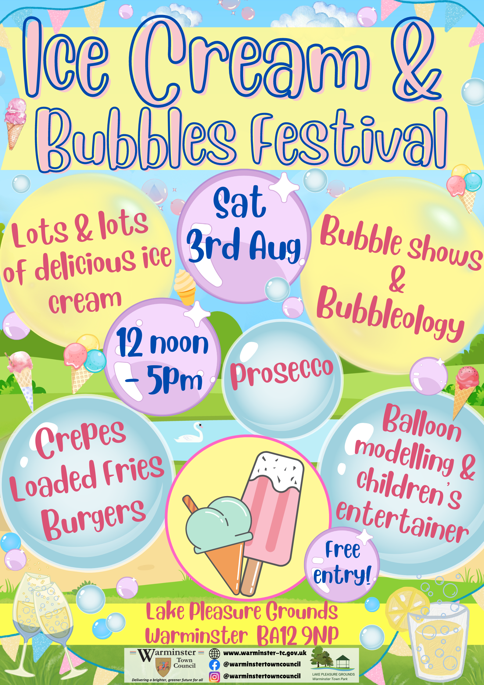 Warminster Town Council Presents: Ice Cream & Bubbles Festival