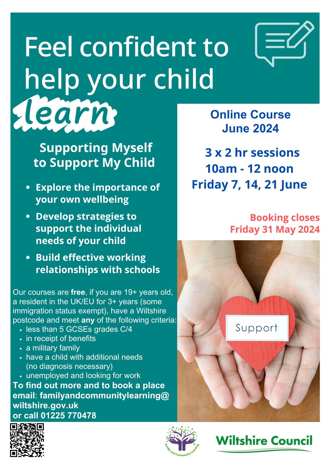 Feel confident to help your child learn - Support myself to Support my Child 