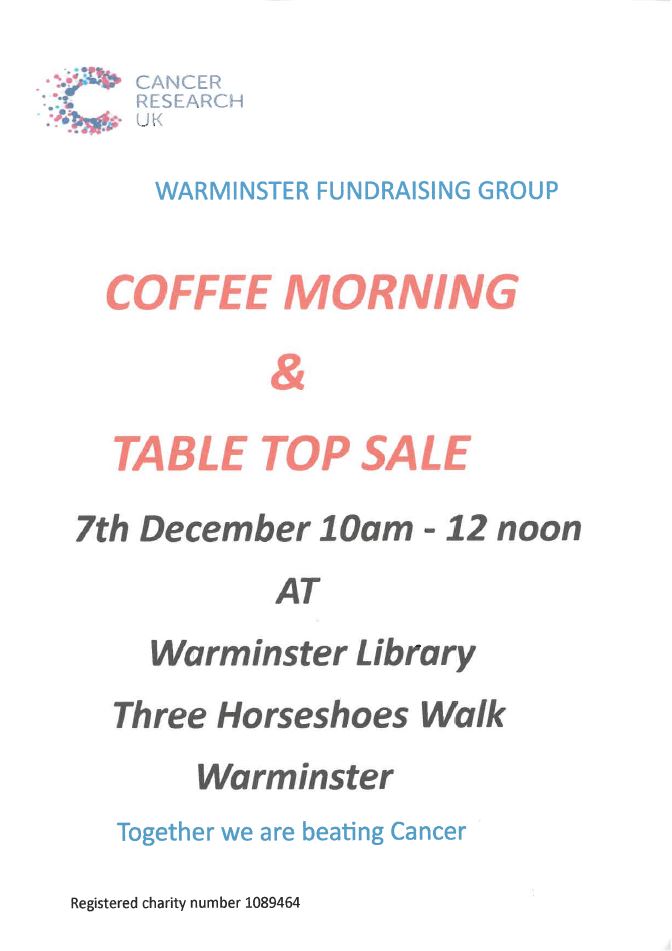 Coffee morning and table top sale