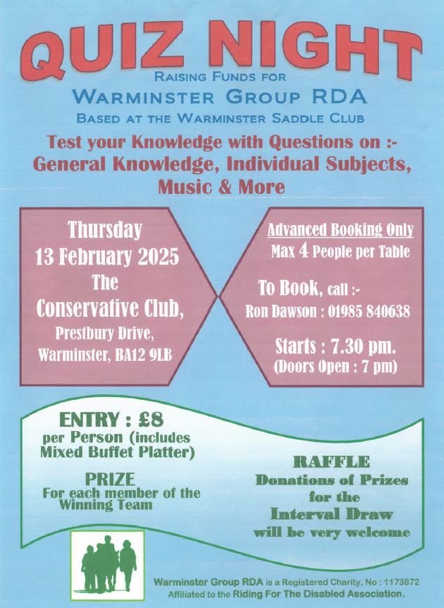 Quiz Night - raising funds for Warminster Group RDA