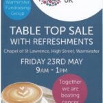 Table top sale with refreshments
