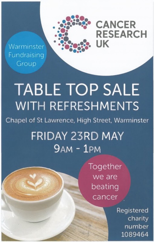 Table top sale with refreshments