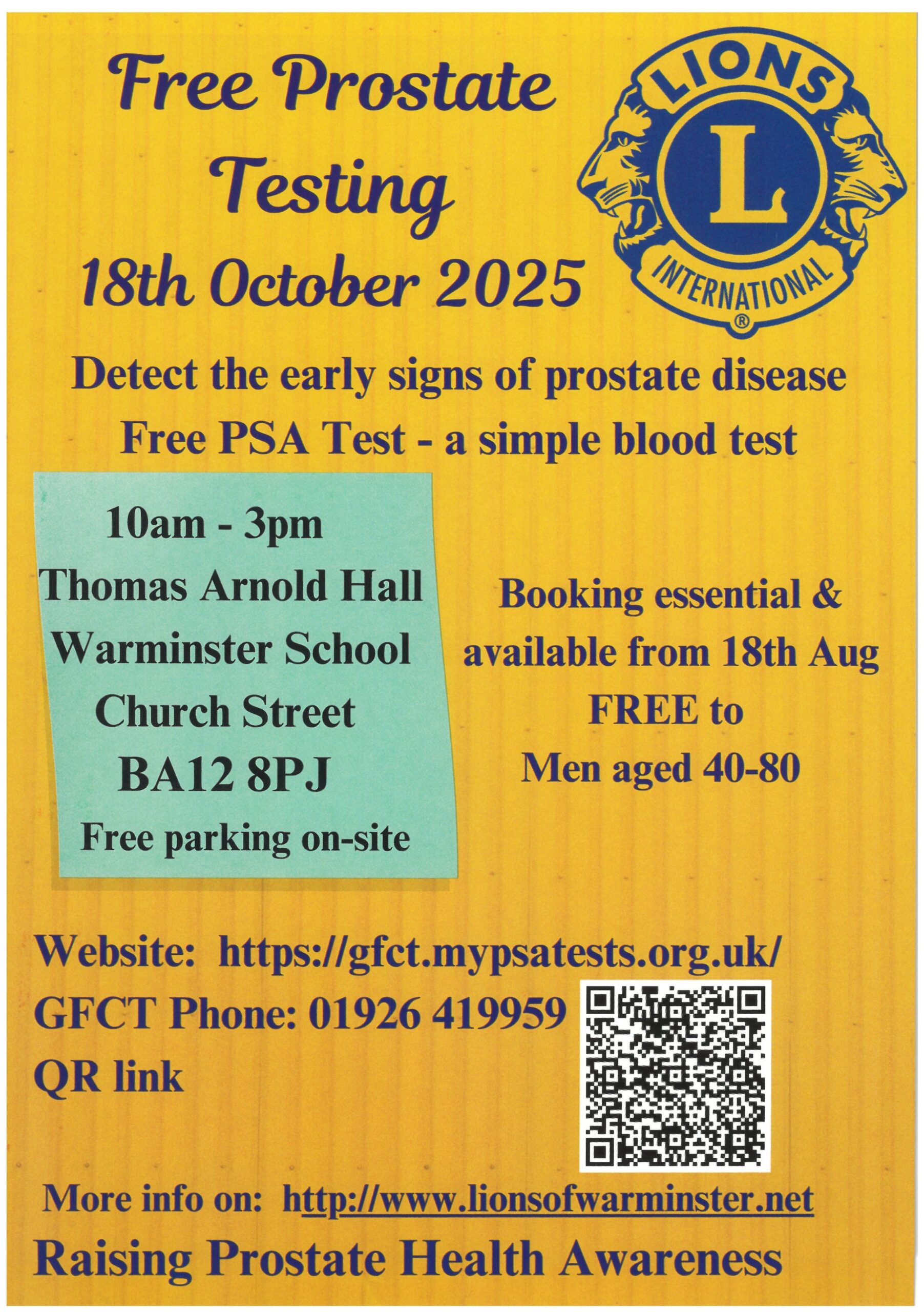Free prostate testing