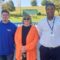 Ryan Widdows (Cafe Manager), Judith Halls (Deputy Town Clerk) and PCSO Roland Revers