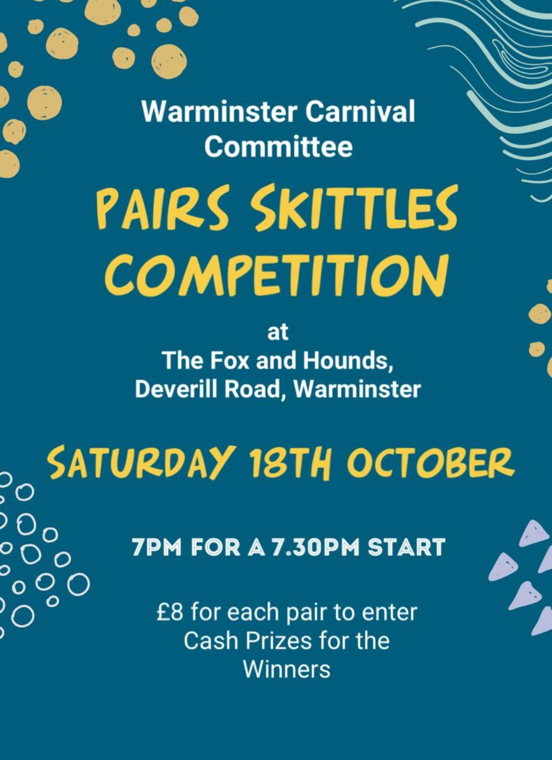 Pairs skittles competition for Warminster Carnival