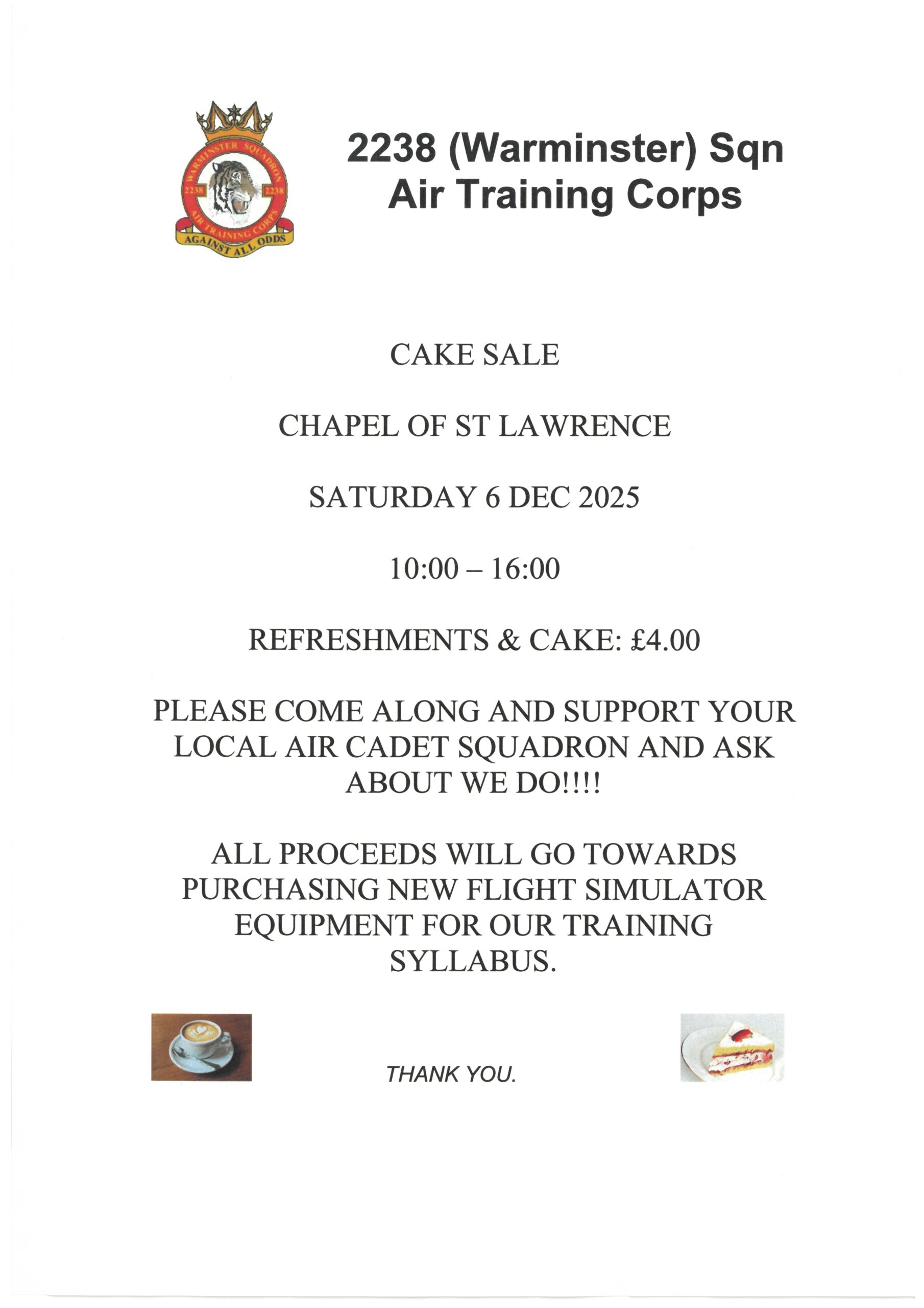 Cake Sale - 2238 (Warminster) Sqn Air Training Corps