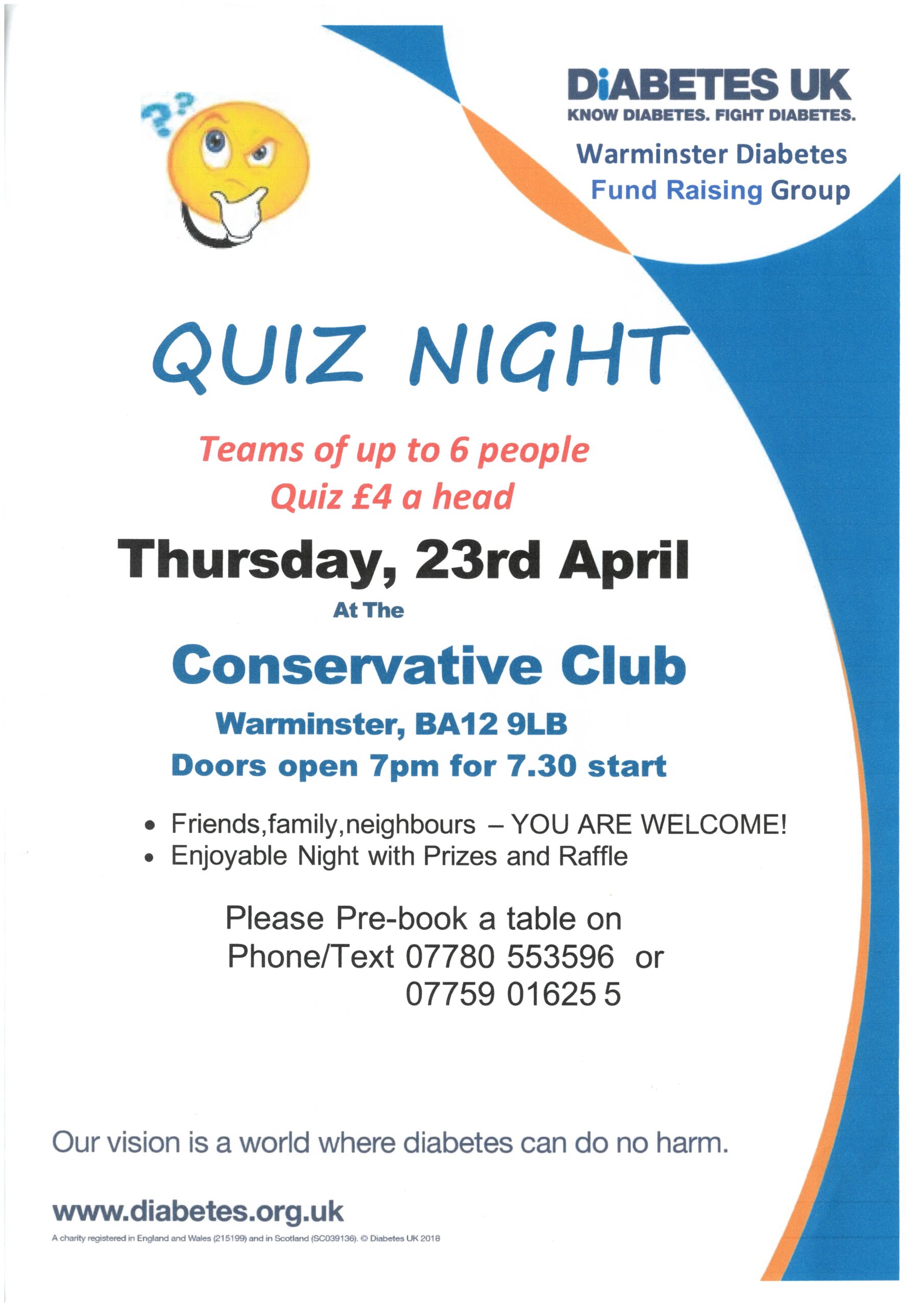 Quiz Night - Warminster Diabetes Fund Raising Group