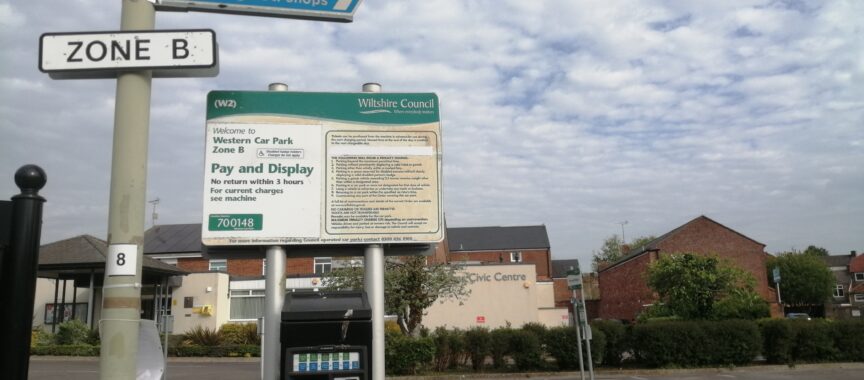 Parking Sign in Wiltshire Council Car Park